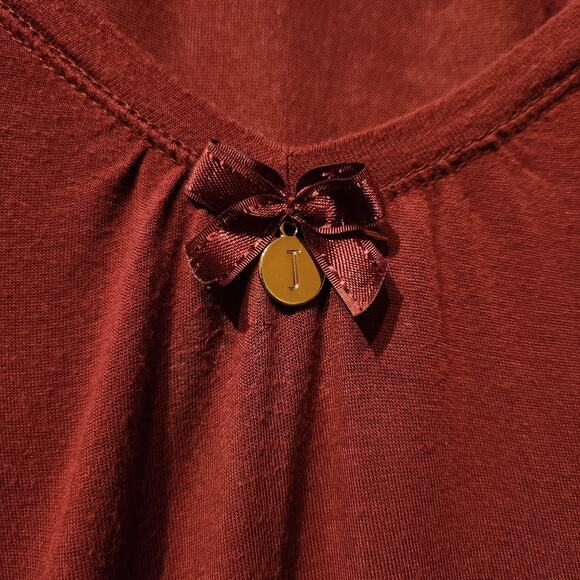 Jasper Conran Sz 8 Wine Red Pajama Top & Bottom Set Lace Trim Holiday Luxury PJs - Picture 4 of 16